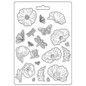 Stamperia A5 SOFT MOULD - TEXTURE IMPRESSION - SUNFLOWER ART - FLOWERS Dragonfly - Picture 1 of 1