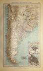 Carta geografica antica ARGENTINA CILE SANTIAGO BUENOS AIRES 1927 Antique map