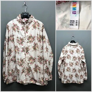 DENIM CO Cream Floral Parka in a Bag Raincoat UK 12 EUR 40 Hooded Lightweight - Picture 1 of 16