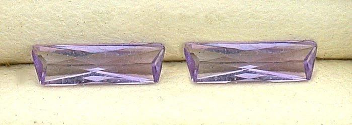 Dos Baguette rectángulo cónico de 7 mm x 2 mm Brasil amatista piedras preciosas EBS4465A1 Foto 1 de 1