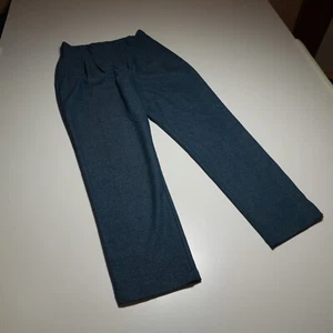 Ann Taylor Factory Pants Small Teal Blue Rayon-Mix Knit High Rise Trousers - Picture 1 of 18