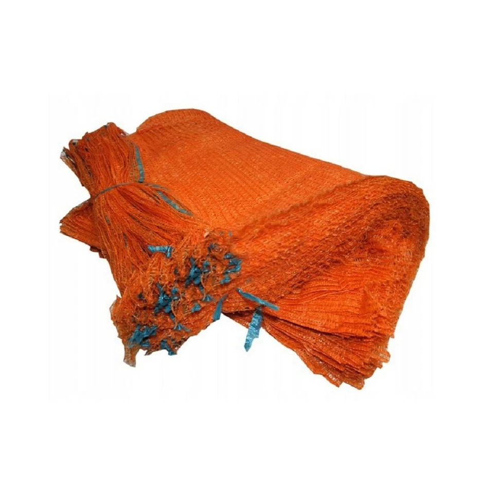 Orange Filet Sacs Avec Cordon Raschel Sacs Maille Légumes Journaux Allumage Bois