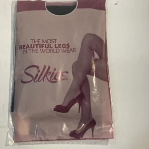Silkies Ultra Total Leg Control Pantyhose Queen Jet Black 100608 - Picture 1 of 3