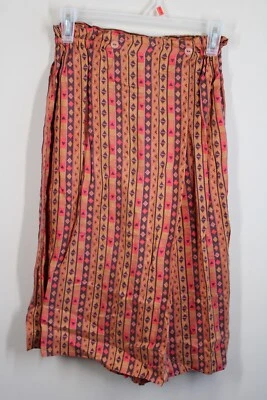 Vtg Diane Gilman S 100% Silk Geometric Skort Skirt Shorts Culotte Foto 1 de 4