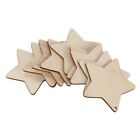 1X(10 X Wooden Star Shapes, Plain Wood Craft Tags With Hole (10Cm) K4e6)
