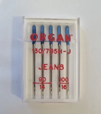 GTNSEWING SEWING MACHINE NEEDLES JEANS MIX SIZE 90 & 100 ORGAN FIT, BROTHER, JANOME SINGER