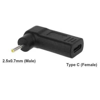 USB Type C Female to 2.5x0.7mm DC Tip Power Adapter for Asus Samsung Laptops - Image 1 of 4
