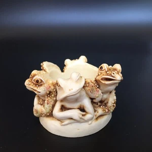 Figura Harmony Kingdom Puddle Huddle Toad Frog Tealight 1995 - Imagen 1 de 9