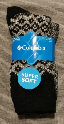 Pack de 2 calcetines para mujer Columbia Diamond Fair Isle talla 4-10 negros -3083 Foto 1 de 4
