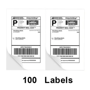 100 Media Hoja 8.5" x 5.5" Envío Impresora Etiquetas Láser FUERTE Autoadhesivo - Imagen 1 de 7