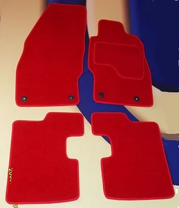 Car Mats for VAUXHALL CORSA E & SRi 14-20 BRIGHT RED CARPET WITH 4 FRONT CLIPS - Picture 1 of 7