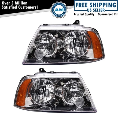 Headlight Assembly Set Fits 2003-2006 Lincoln Navigator FO2502191 FO2503191 - Image 1 of 4