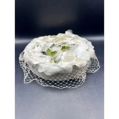 De Colección Blanco Floral Red Velo Pastillero Sombrero Mujer Ocasión Especial Boda MCM Foto 1 de 4