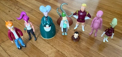Lote de figuras de juguete Toynami Futurama Fry Leela Zapp mamá Nixon Kif Farnsworth Nudar Foto 1 de 4