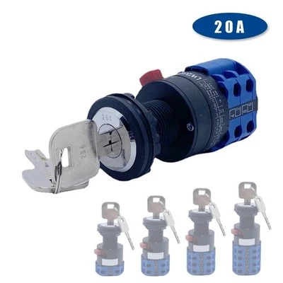 20A Rotary Cam Switch Keyed Changeover Dual Power Motor Reverse 22mm LW26-20/2S - Image 1 of 4