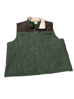 Chaleco acolchado tallado con volantes para hombre sin mangas verde/marrón talla XxL Foto 1 de 4