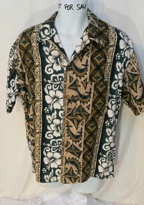 Camisa ECU DE COLECCIÓN NALU Hawaiian Buffalo Para Hombres L 100% Algodón Tela de Lava (tela de corteza)  Foto 1 de 4