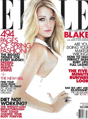 Elle Magazine Blake Lively Spring Fashion Dresses Makeup and Beauty Tips 2012 Foto 1 de 4