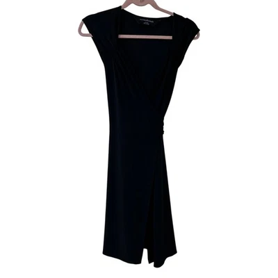 Vestido envolvente jersey manga corta negro Norma Kamali para mujer talla XS oficina verano  Foto 1 de 4