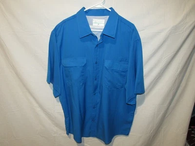 CLEAR WATER MEN'S BLUE VENTED SHORT SLEEVE BUTTON UP FISHING SHIRT SIZE 2XL - Image 1 of 4