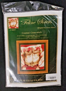 Kustom Krafts "Feline Sisters" gezähltes Kreuzstich-Set 90097 - Katzen - NEU - Bild 1 von 2