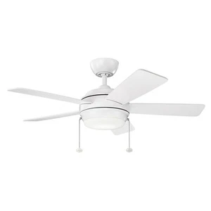 Kichler 330171MWH Starkk 42" LED Ceiling Fan in Matte White - Picture 1 of 2