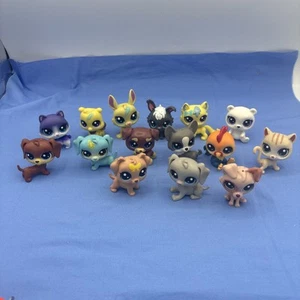 LPS Littlest Pet Shop Lot Of 15 Dogs Cats Rooster Rabbit Polar Bear Bee Glitter - Picture 1 of 9