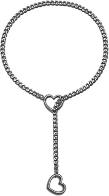 Gargantilla de cadena deslizante de corazón para mujer roca gótica eslabón cubano Nec Foto 1 de 4