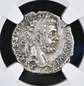 IMPERIO Septimio Severo y Victoria Elección NGC Antigua Moneda Romana de Plata 566 - Imagen 1 de 6