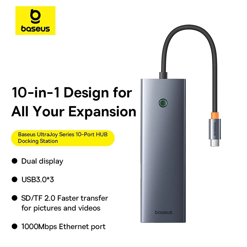 Baseus USB C Docking Station 3 Monitore 13-in-1 USB C Hub mit 2 HDMI 4K@60Hz