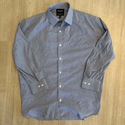 Camisa Bonobos Abotonada Manga Larga Hombre Talla 18 33 Cuadros Azul Estándar Foto 1 de 4