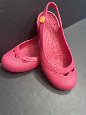 Crocs Rosa Exterior Impermeable Mary Jane Clásico Jalea Puntera Cerrada Zapatos Talla 6 Foto 1 de 4