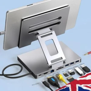 Mobile Bracket HUB Aluminum Alloy Type C HUB 4K 60HZ SD TF Slot Gigabit Ethernet - Bild 1 von 11