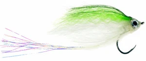 Fly Fishing Flies (Redfish, Tarpon, Bass) Cruiser Fly Chartreuse White (x 3) - Picture 1 of 2