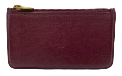 Auténtico mástil de la caja de monedas Cartier Burdeos Must unisex monedero e... - Imagen 1 de 4