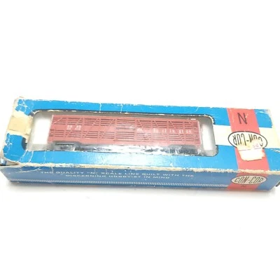 Con-Cor N Scale Atlas Burlington CB Red Great Condition Train Car *Rough Box * - Image 1 of 4