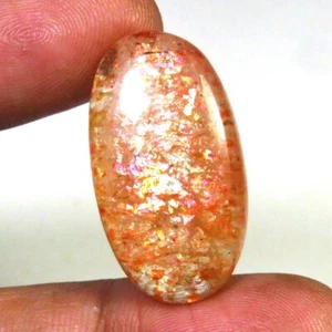Cabine confetti pietra solare africana 26x14 mm gemme ovali brillantini naturali 21 ct SU-478 - Foto 1 di 11