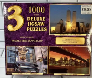 Vintage Pre-9/11 Twin Towers Puzzle! 3x 1000 Puzzles Hard Rock FREE FAST SHIP! - Picture 1 of 4