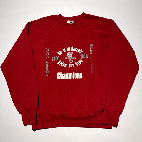 Vintage 1990 Lee Wisconsin Badgers Hockey Sweatshirt Small / Medium WCHA Cover