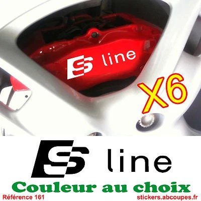 6 Adesivi Sline Per Pinza Freno - Autoadesivi per Audi S Line - 161