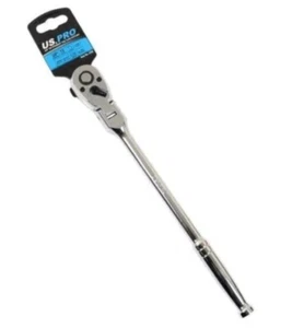 Us Pro 3/8" Dr Straight Tail Flexi Head Ratchet 72t, For Sockets 4122 - Picture 1 of 2