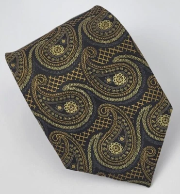 Corbata Alexander Julian Poliéster Gris Dorado Negro Paisley Hombre 56 x 3.1/8 Foto 1 de 4