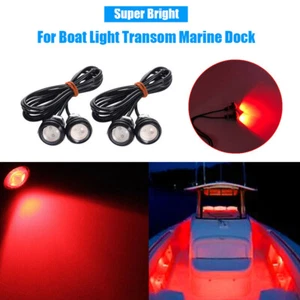4pcs Red LED Boat Light Waterproof Outrigger Spreader Transom Underwater Night - Picture 1 of 11