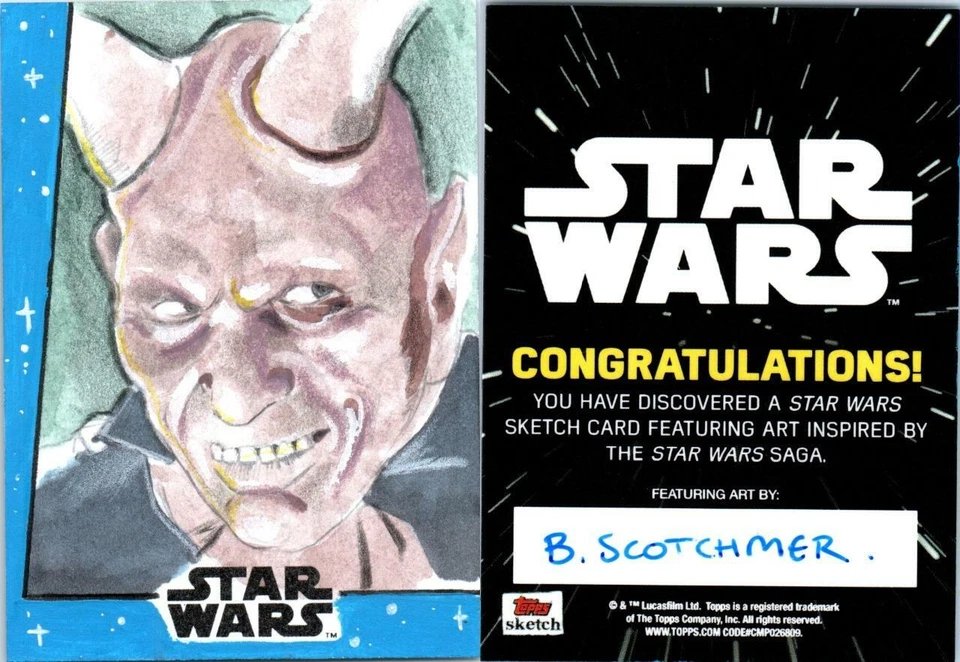 2018 STAR WARS GALAXY SKETCH CARD DETAILED B SCOTCHMER 1105 - Image 1 of 1