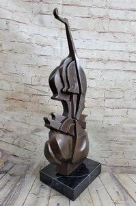 Cello Bronze Metal Sculpture Statue Figure Collectible Musical Instrument Dali - Picture 1 of 10