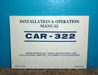 Marantz CAR-322 AM/FM Stereo Installation & Operation Manual OEM Free Shipping