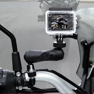Motorcycle Camera Bracket Handlebar Mount Holder For Driving Recorder Camera - Picture 1 of 5