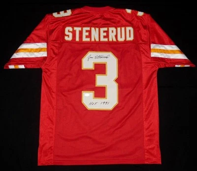 CAMISA PERSONALIZADA AUTOGRAFADA POR JAN STENERUD (KANSAS CITY CHIEFS) - CERTIFICADO DE AUTENTICIDADE JSA! - Imagem 1 de 4