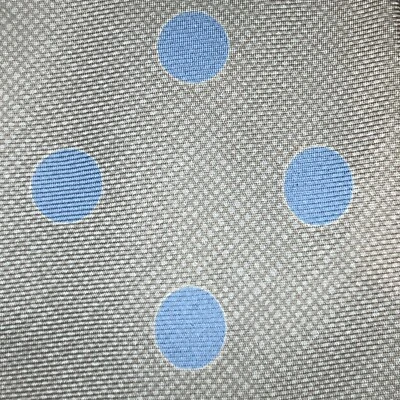 £85 CORBATA DE SEDA CON ESTAMPADO DE LUNARES GRANDE AZUL Y BEIGE HECHA EN REINO UNIDO Y7 Foto 1 de 4