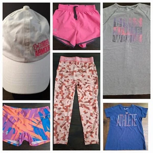 Under Armour Girls Summer Clothes/Hat Size YMD (Youth Medium) Pre-owned Lot/6 - Picture 1 of 24